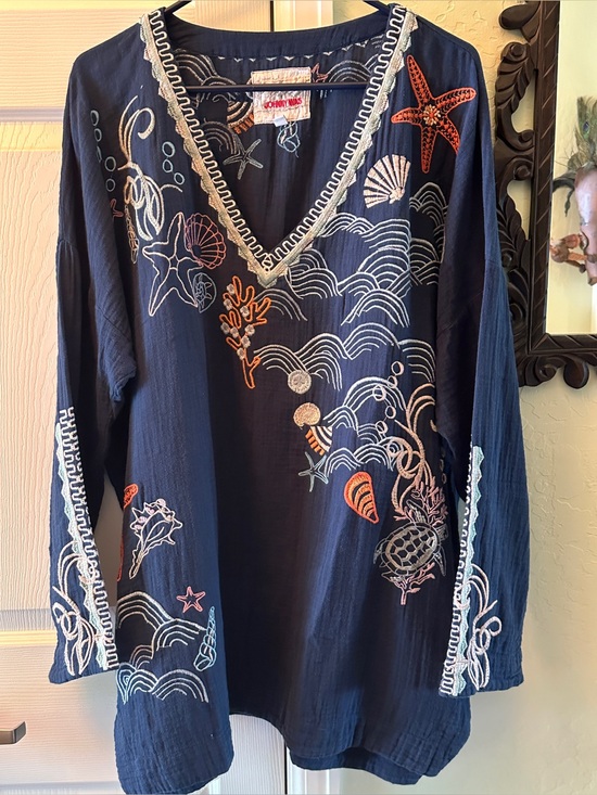 Johnny Was Tops - Johnny Was Biya Myrtle Sea Life Tunic